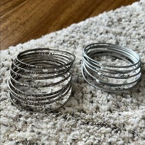 Elegant Silver Bangle Set